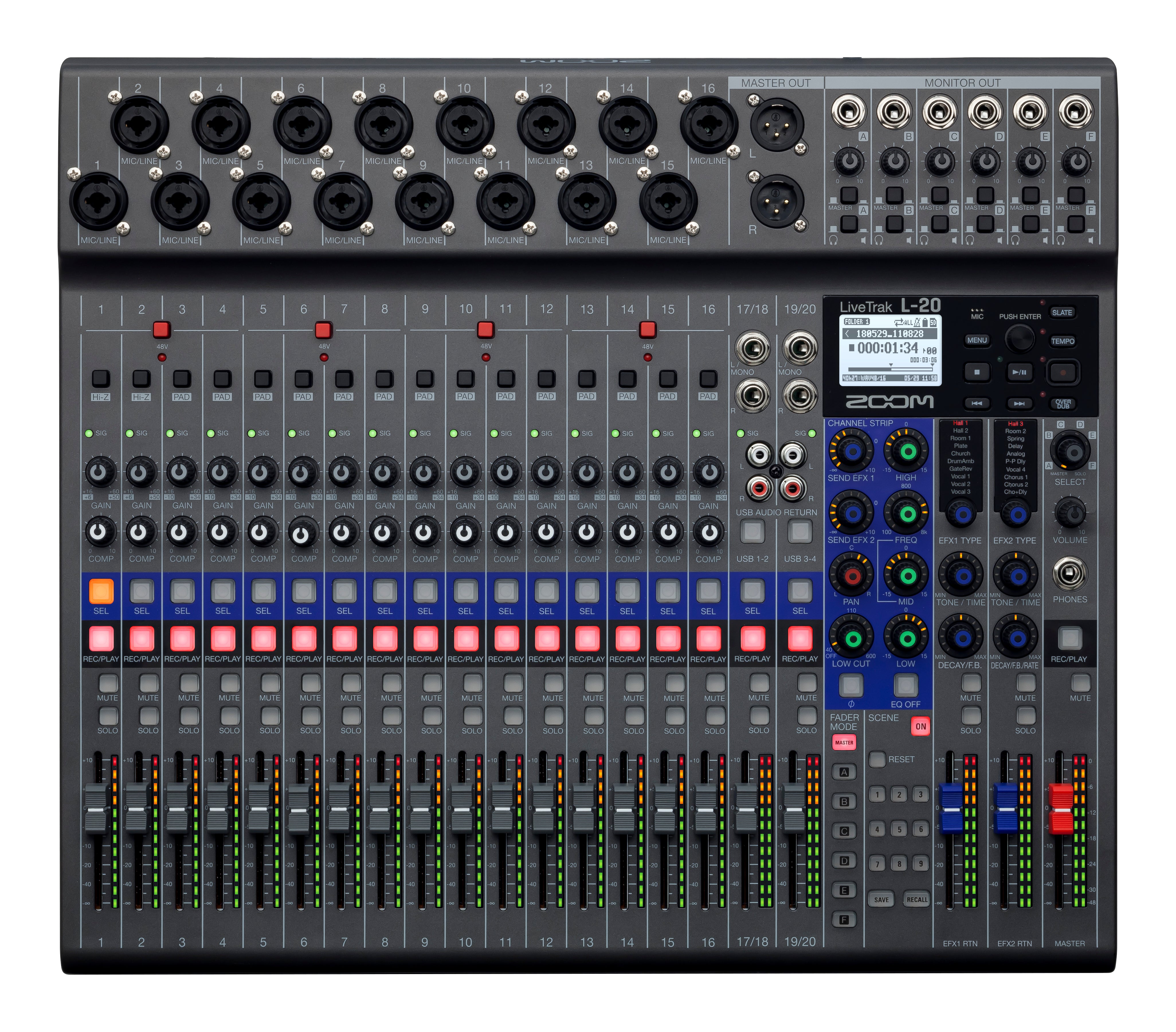 Zoom LiveTrak L-20 Digital Mixer Recorder — Tom Lee Music