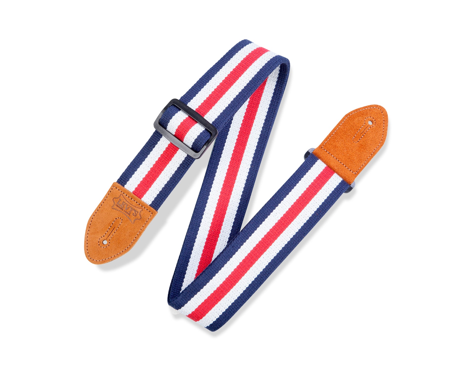 Levy's, 2" Cotton Guitar Strap                                                                                                                                                                                                                                                                                                                                                                     Color Available: Red, White And Blue Stripe,  Black, White And Green Stripe