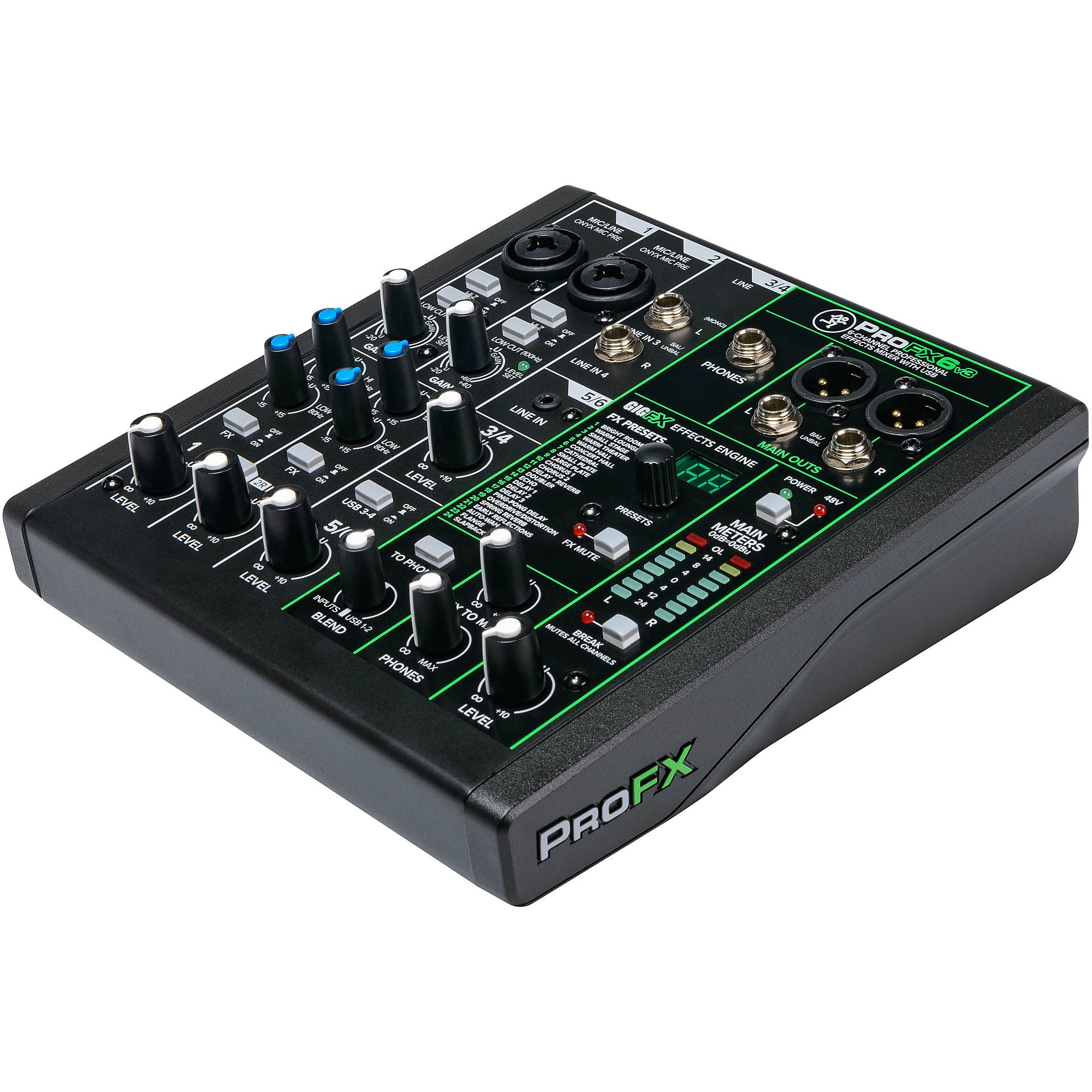 Mackie PROFX6v3 6-CH Effects Mixer with USB