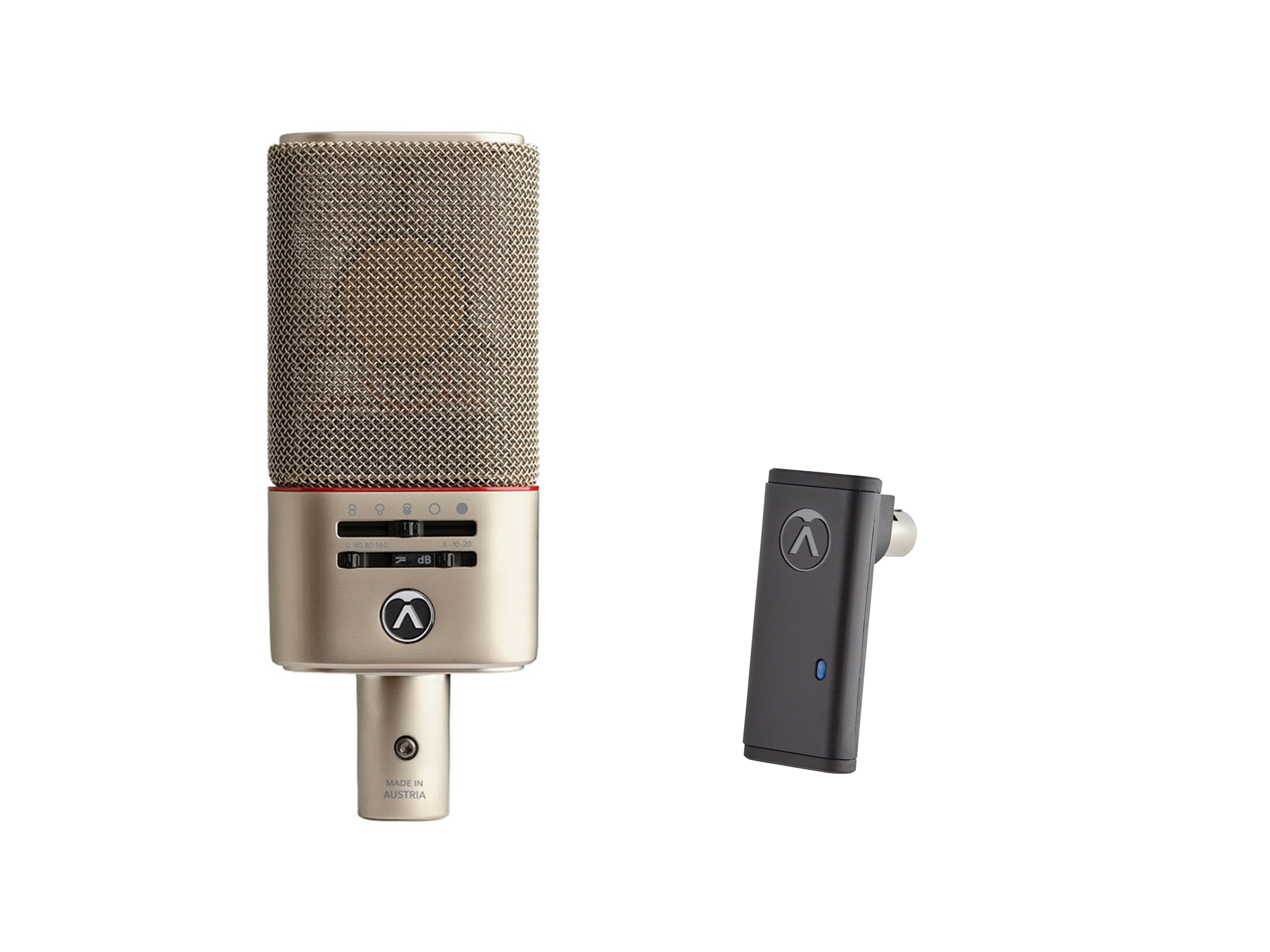 Austrian Audio OC818 Large-diaphragm Condenser Microphone with Multiple Polar Patterns with OCR8 Bluetooth Dongle Remote Control Module
