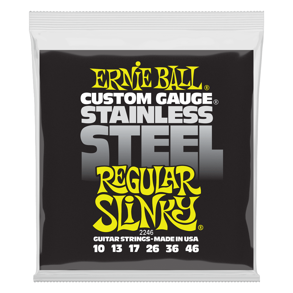 Ernie Ball Regular Slinky Stainless Steel Wound Electric Guitar Strings - 10-46 Gauge