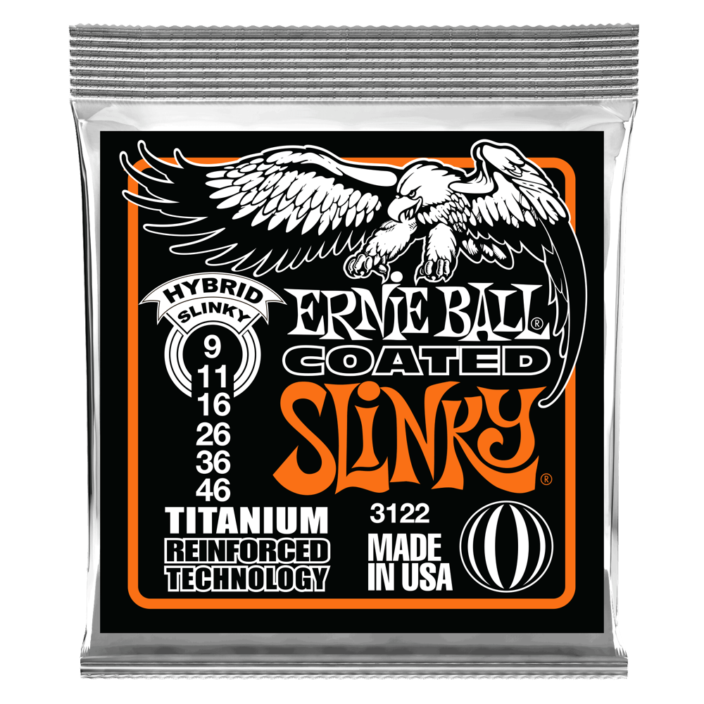 Ernie Ball Hybrid Slinky Coated Titanium RPS Electric Guitar Strings - 9-46 Gauge