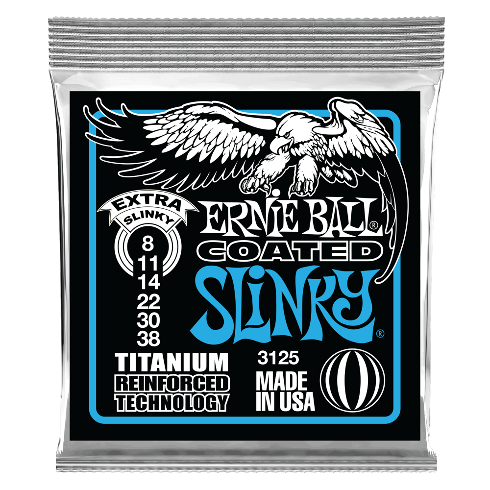 Ernie Ball Extra Slinky Coated Titanium RPS Electric Guitar Strings - 8-38 Gauge