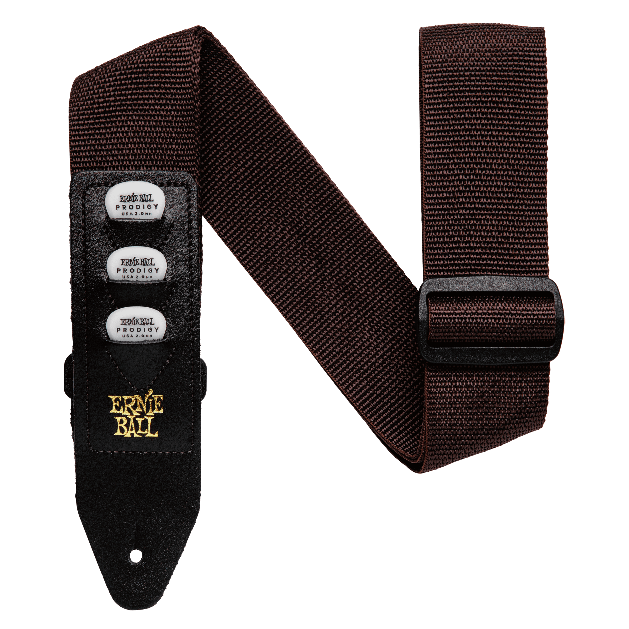 Ernie Ball Brown Pickholder Strap (4250)