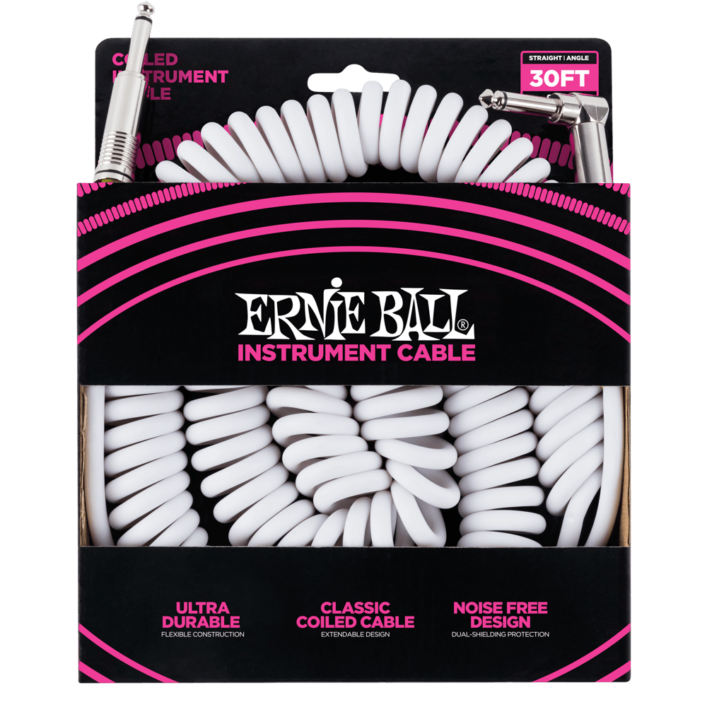 Ernie Ball 30' Coiled Straight / Straight Instrument Cable
