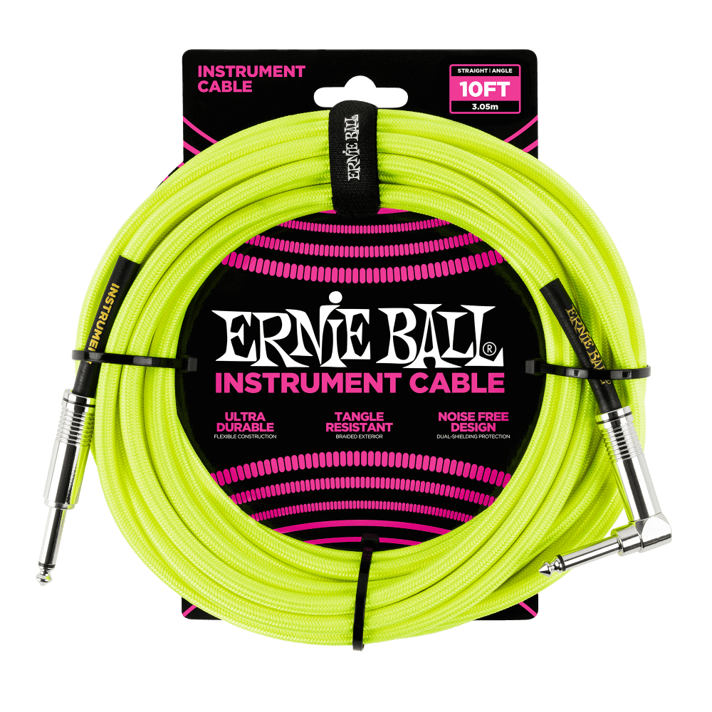 Ernie Ball 10' Braided Straight / Angle Instrument Cable