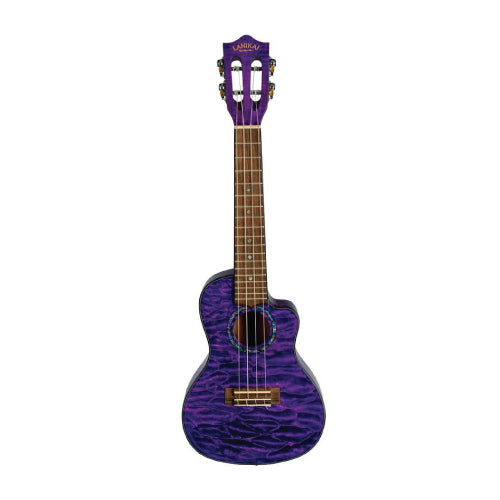 Lanikai QM-PUCET Quilted Maple Purple Stain Tenor A/E Ukulele