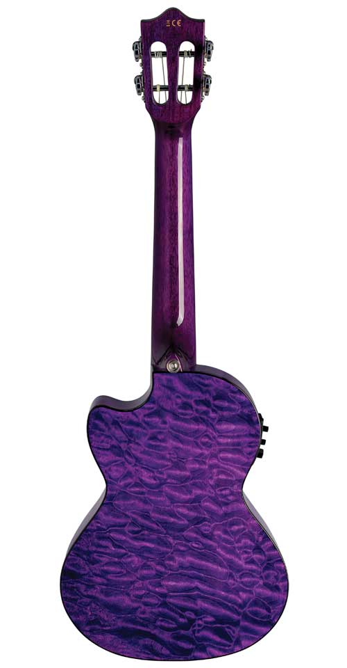 Lanikai QM-PUCET Quilted Maple Purple Stain Tenor A/E Ukulele