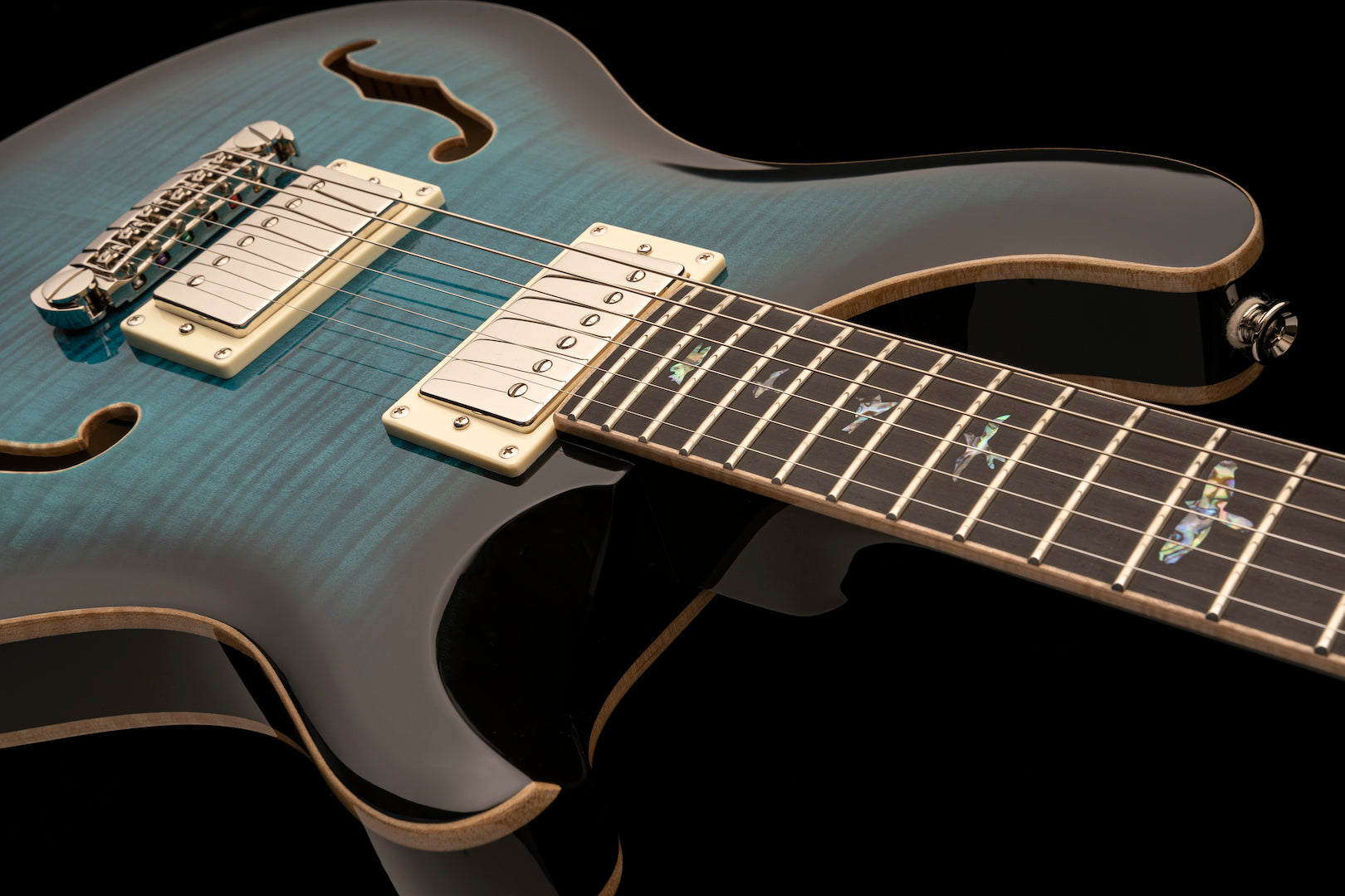 PRS SE Hollowbody II Piezo Electric Guitar (Peacock Blue)