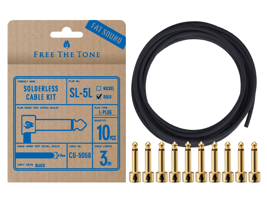 Free The Tone SL-5 Solderless Cable Kit (Gold) — Tom Lee Music Free The Tone SL-5 Solderless Cable Kit (Gold) — Tom Lee Music