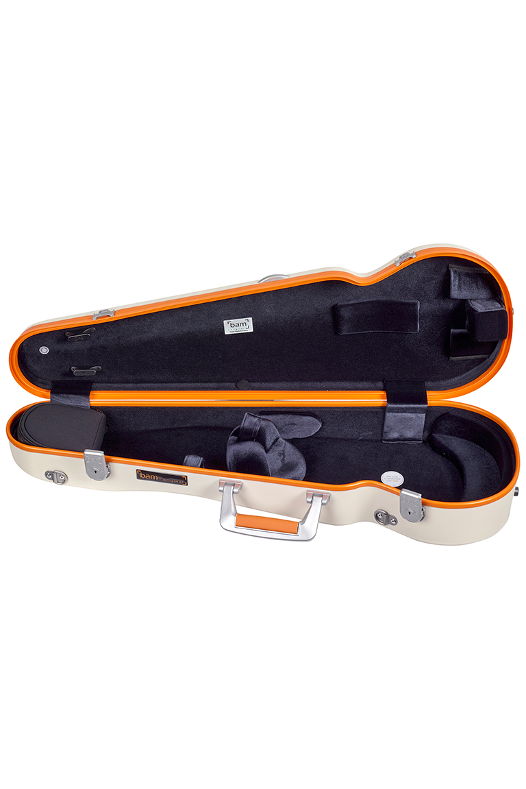 BAM Supreme Ice Hightech Polycarbonate Violin Case, White-Orange