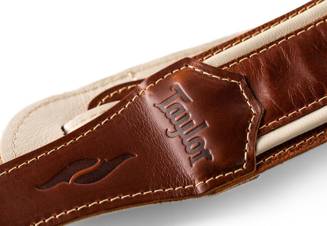 Taylor Element 2.5" Leather Guitar Strap - Brown/Cream