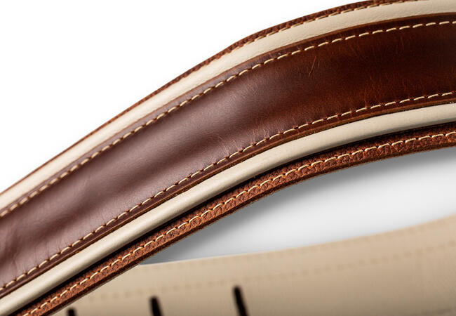 Taylor Element 2.5" Leather Guitar Strap - Brown/Cream