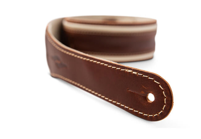 Taylor Element 2.5" Leather Guitar Strap - Brown/Cream