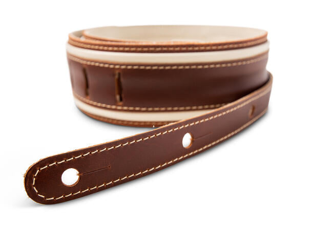 Taylor Element 2.5" Leather Guitar Strap - Brown/Cream