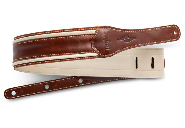 Taylor Element 2.5" Leather Guitar Strap - Brown/Cream