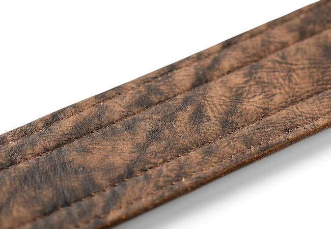 Taylor Element Distressed Leather Guitar Strap - Dark Brown (2.5")