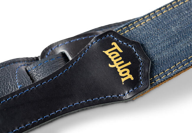 Taylor Blue Denim 2" Guitar Strap - Gold Logo