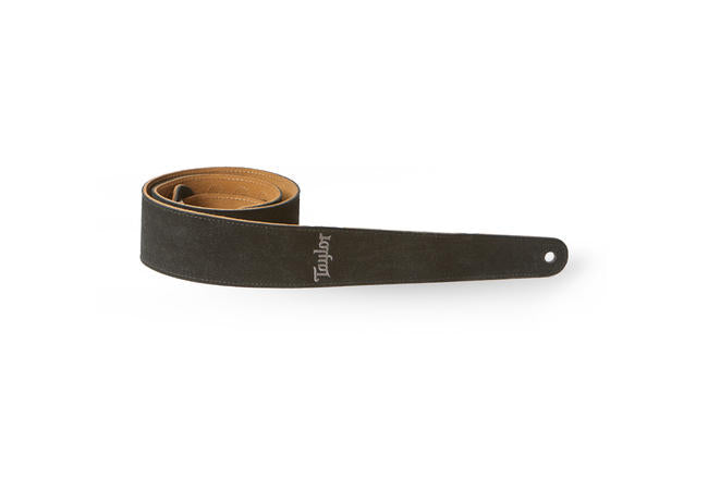 Taylor Strap, Embroidered Suede, 2.5" - Black