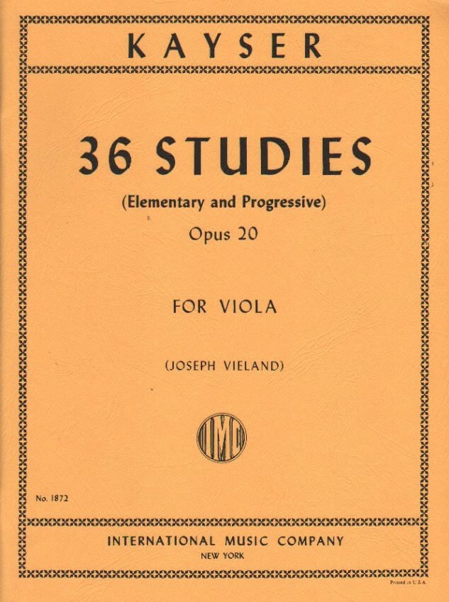 Kayser 36 Studies, Opus 20 For Viola