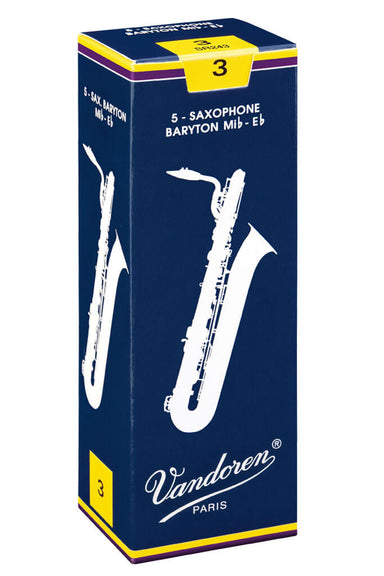 Vandoren Traditional Series Eb Baritone Saxophone Reeds, 5pcs box (assorted strength)