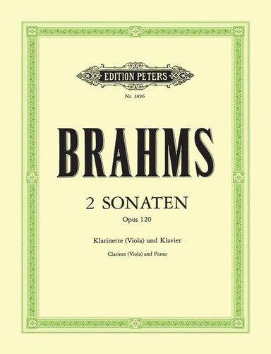 Brahms 2 Sonatas For Clarinet or Viola