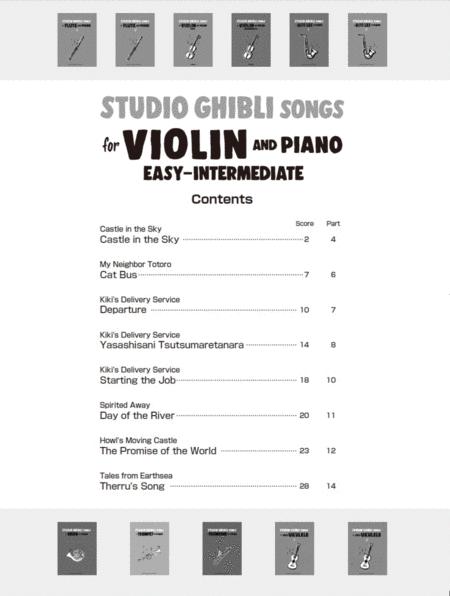 Studio Ghibli Songs for Violin and Piano Easy and Intermediate 宮崎駿 吉卜力動畫歌選小提琴附鋼琴伴奏譜(初級~中級)