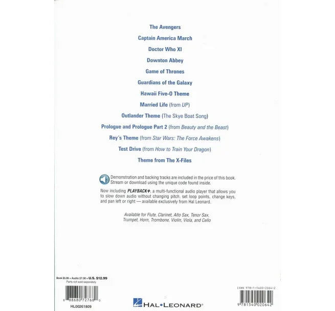 MOVIE and TV MUSIC (Alto Sax) +Audio Access 電影與電視配樂中音色士風譜附伴奏音頻網址