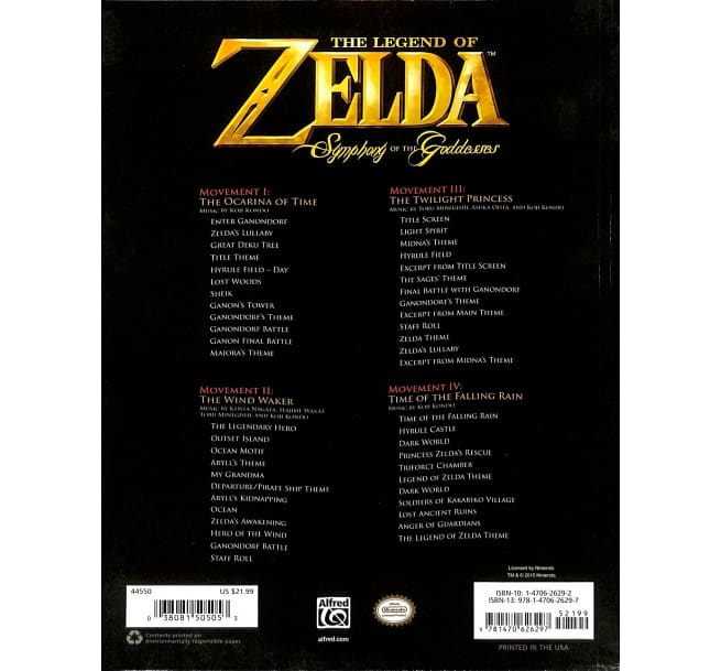 薩爾達傳說 The Legend of Zelda Symphony of the Goddesses: Piano Solos 鋼琴譜