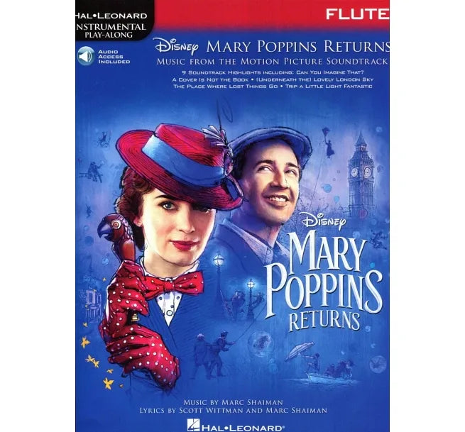 Disney MARY POPPINS RETURNS (Flute) +Audio Access 電影 魔法保姆 愛·滿人間 長笛譜 附伴奏音頻網址