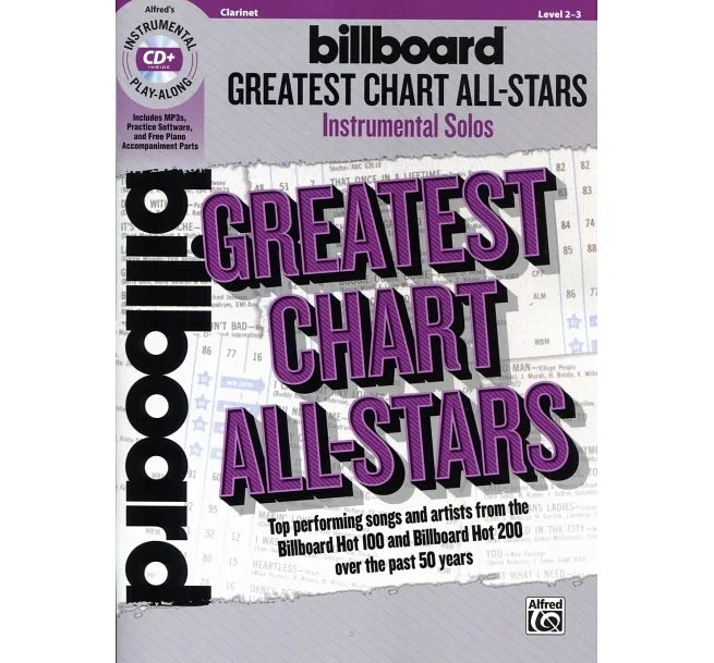 Billboard GREATEST CHART ALL-STARS (Clarinet) +CD 告示牌最佳巨星排行金曲選單簧管譜附伴奏CD