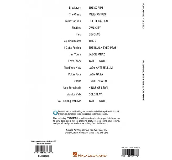 POPULAR HITS (Clarinet) +Audio Access 流行金曲單簧管譜附伴奏音頻網址