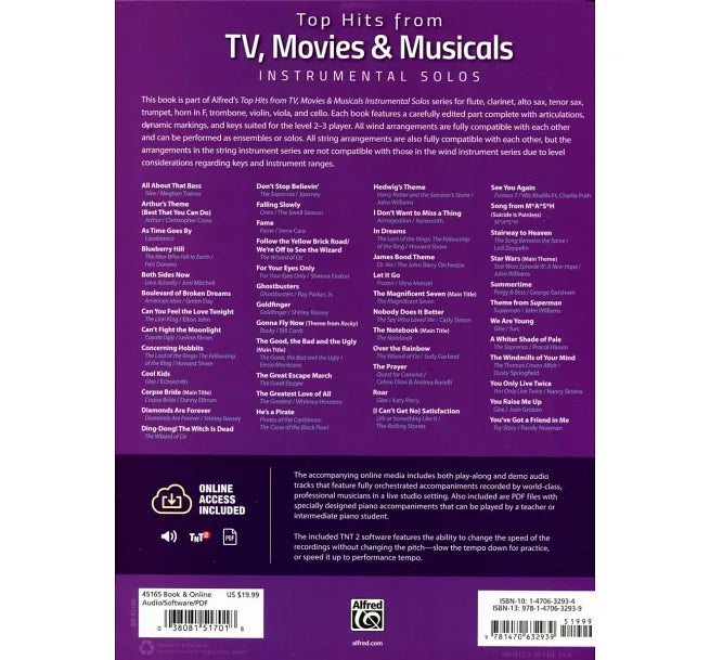 TOP HITS FROM TV, MOVIS & MUSICALS (Flute) +Online Access 影視及音樂劇流行金曲選長笛譜附線上音頻網址