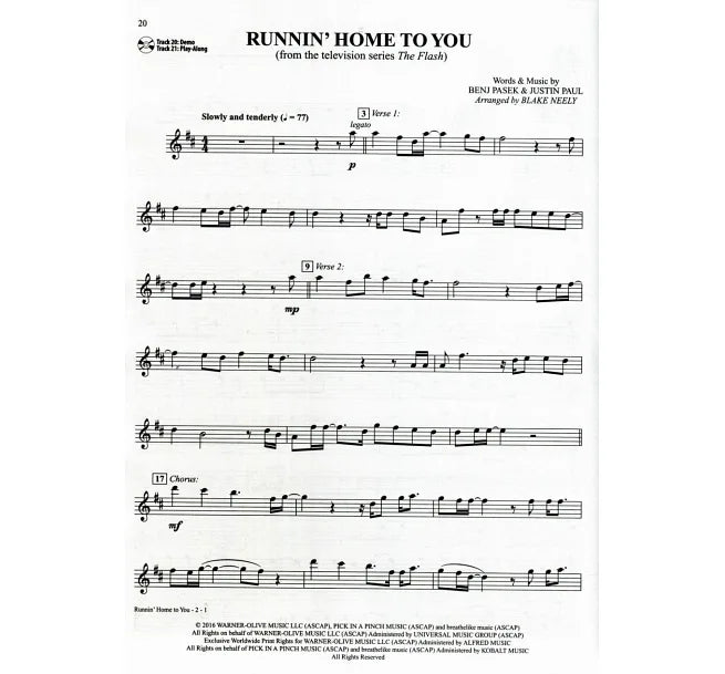 HIT MOVIE & TV Instrumetal Solos (Alto Saxophone) +CD 熱門電影與劇集中音薩克斯風譜附伴奏CD