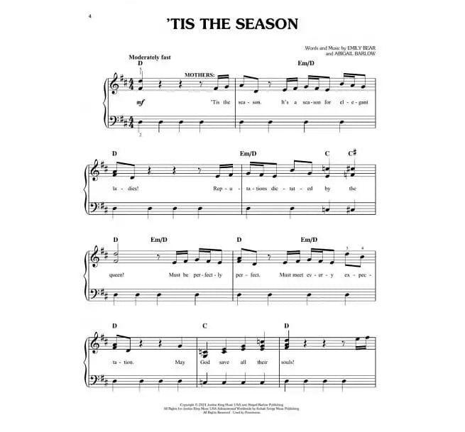 BARLOW & BEAR: THE UNOFFICIAL BRIDGERTON MUSICAL - Easy Piano Selections 音樂劇《柏捷頓家族：名門韻事》鋼琴譜 (初級) Netflix 劇集