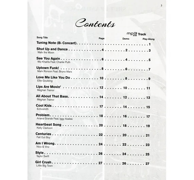 TOP POP & ROCK HITS Instrumental Solos (Clarinet) +CD 熱門流行搖滾金曲單簧管譜附CD