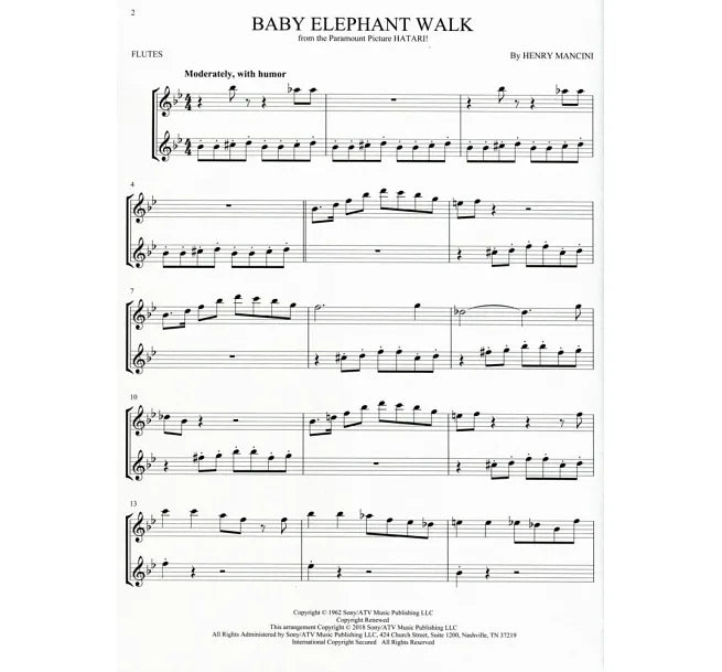 MOVIE SONGS FOR TWO (Flutes) 電影歌選二重奏長笛譜