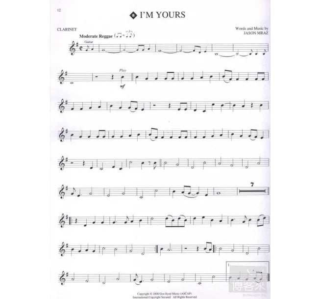 POPULAR HITS (Clarinet) +Audio Access 流行金曲單簧管譜附伴奏音頻網址