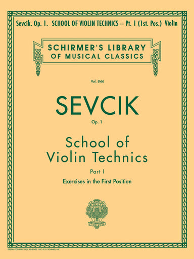Sevcik School of Violin Technics, Op. 1 - Book 1