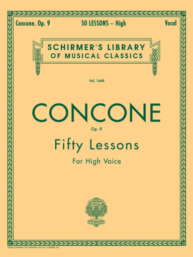 Concone 50 Lessons, Op. 9 For High Voice