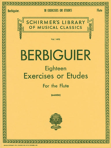 Berbiguier Eighteen Exercises or Etudes