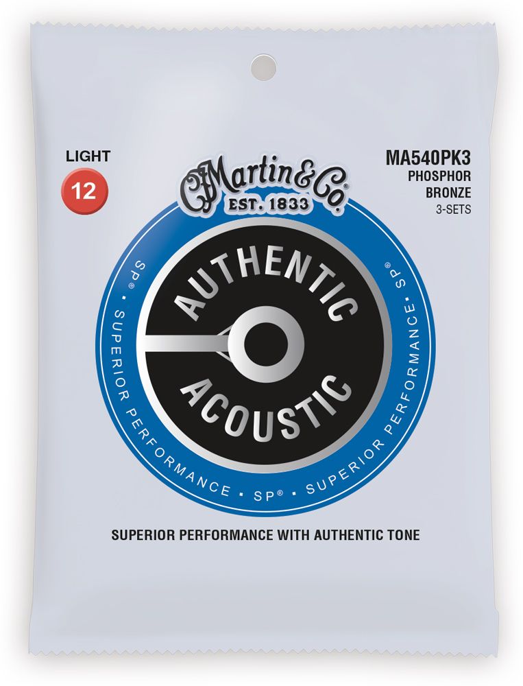 Martin Authentic Acoustic Sp® Bronze Guitar Strings (MA540 Pack 3)