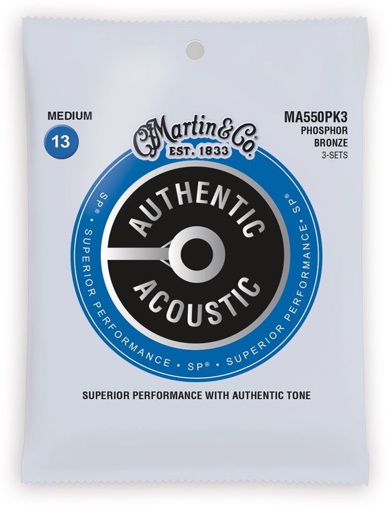 Martin Authentic Acoustic sp® Bronze Guitar Strings (MA550 PK3)