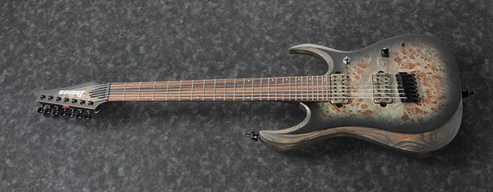 IBANEZ RGD Series RGD71ALPA Axion Label 7-String Electric Guitar (CKF : Charcoal Burst Black Stained Flat)