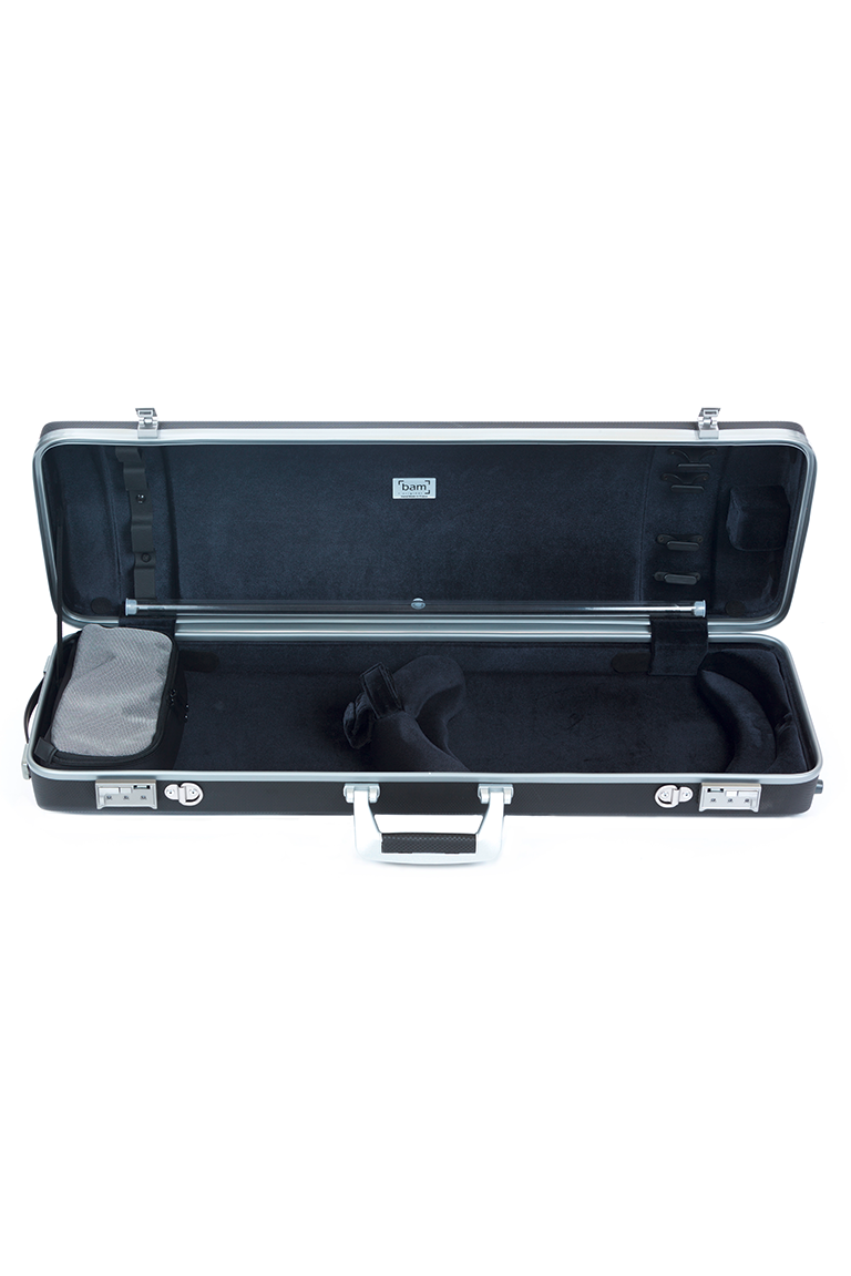 BAM Panther Hightech Oblong Violin Case with pocket, Grey