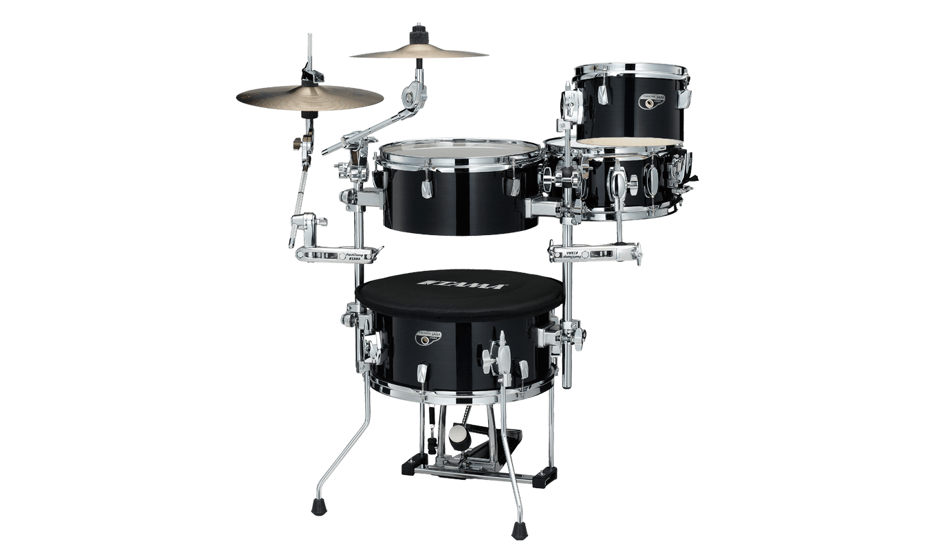 TAMA Cocktail-JAM Mini Kit 4-pc Drum Set w/ Cymbal Attachments (Hairline Black)