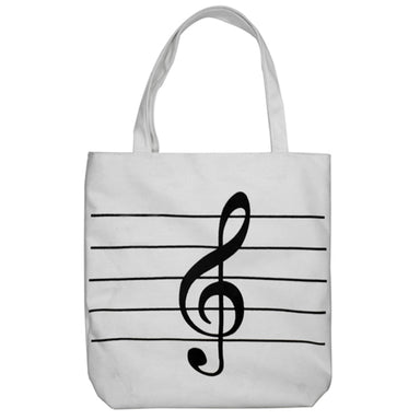 高音譜號白色帆布時尚包