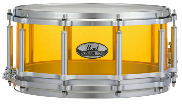 PEARL Crystal Beat Free Floating 14x6.5 Acrylic  Snare (Tangerine Glass)