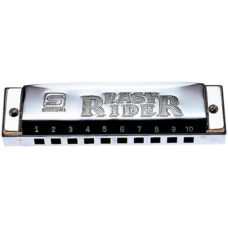 Suzuki EZ Rider 10-hole Diatonic Harmonic (Silver/Red)