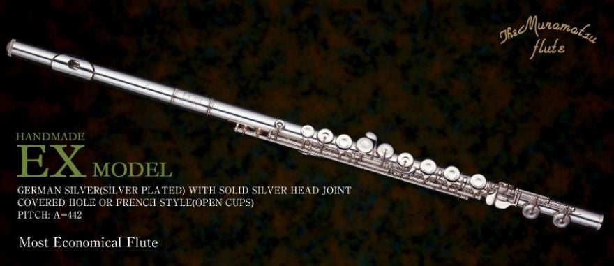 Muramatsu EX Series Silver Plated C Flute, Sterling Silver Headjoint
